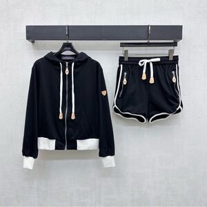 LOUIS VUITTON Hooded Drawstring Jacket and Shorts Set
